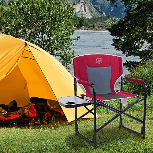 Director's Folding Chair Camping Portable with Side Table W6040