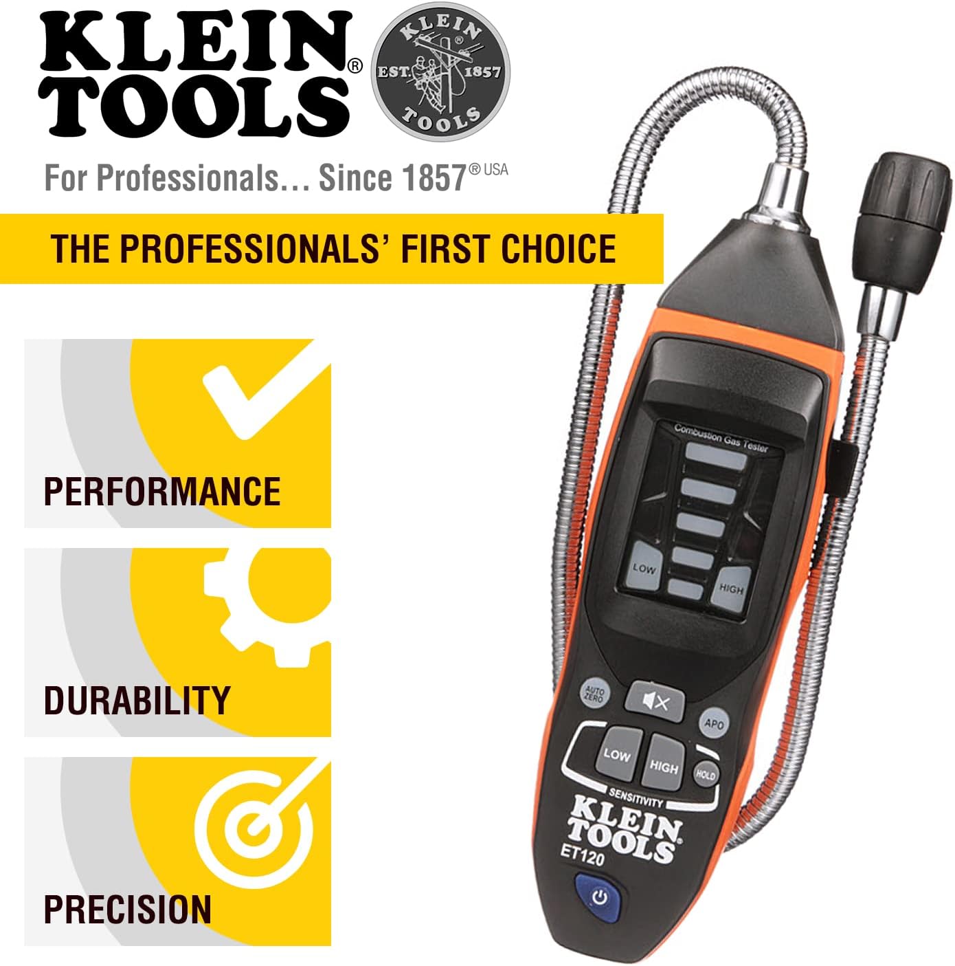 Gas Leak Detector with 18-Inch Gooseneck, 50-10,000 ppm Range O247