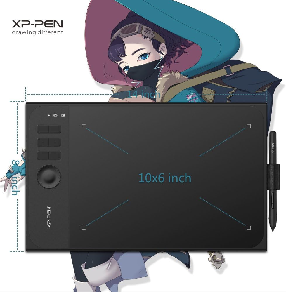 Wireless Graphics Drawing Tablet 10x6 Inch with 6 Hot Keys Q161223