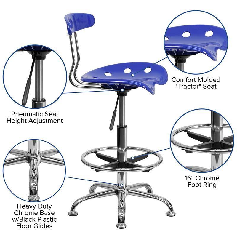 Drafting Stool with Tractor Seat E870696