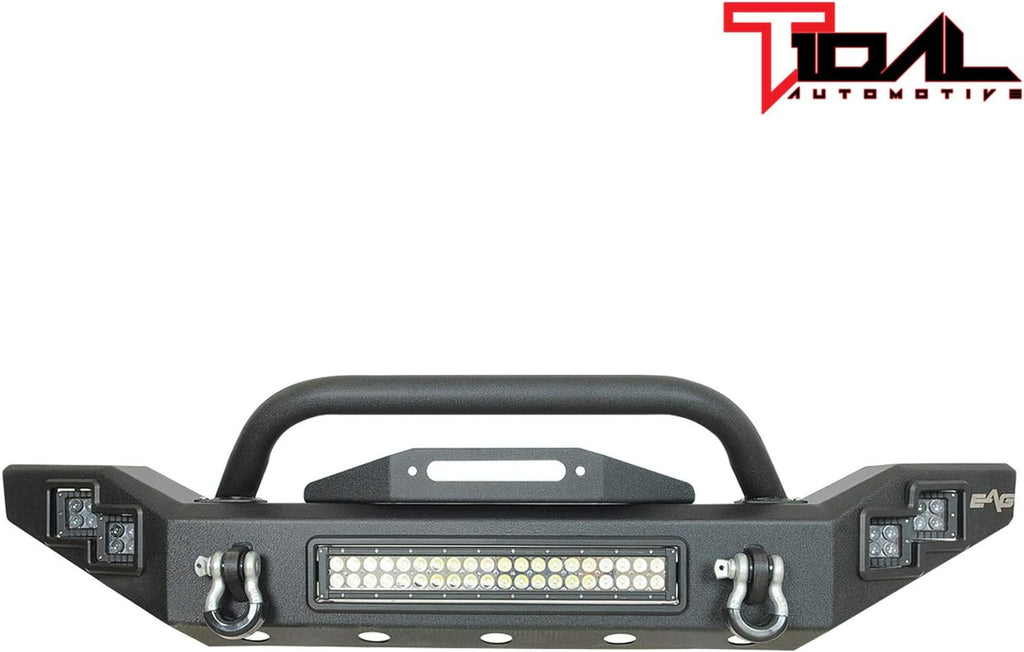 Front Bumper Full Width with LED Light Bar and Winch Plate for Gladiator JT F770