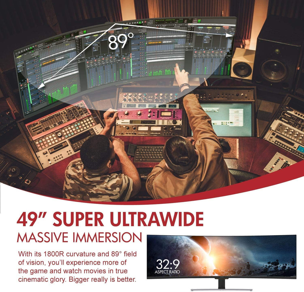 49-Inch Super Ultrawide Curved Monitor with Speakers, 144Hz HDR K709