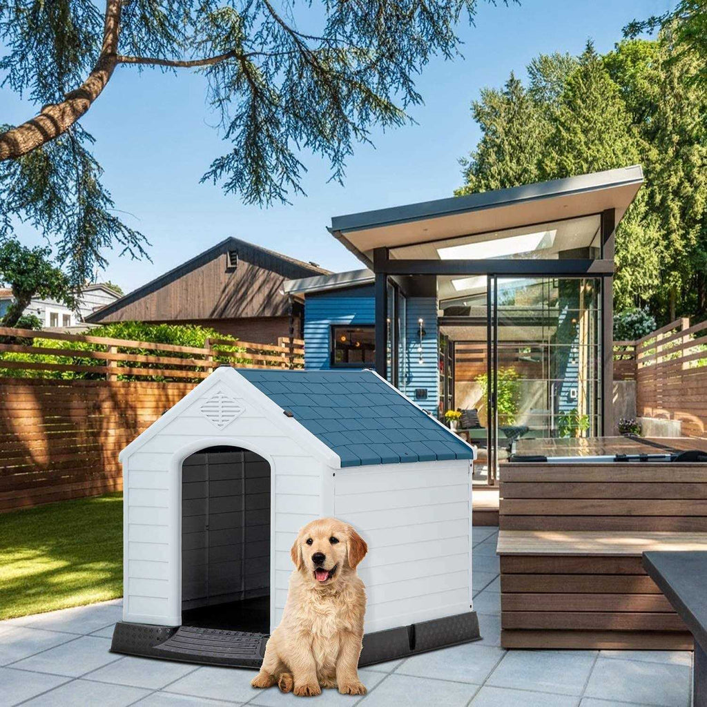Large Dog House Insulated Kennel Weather Resistant Plastic U518