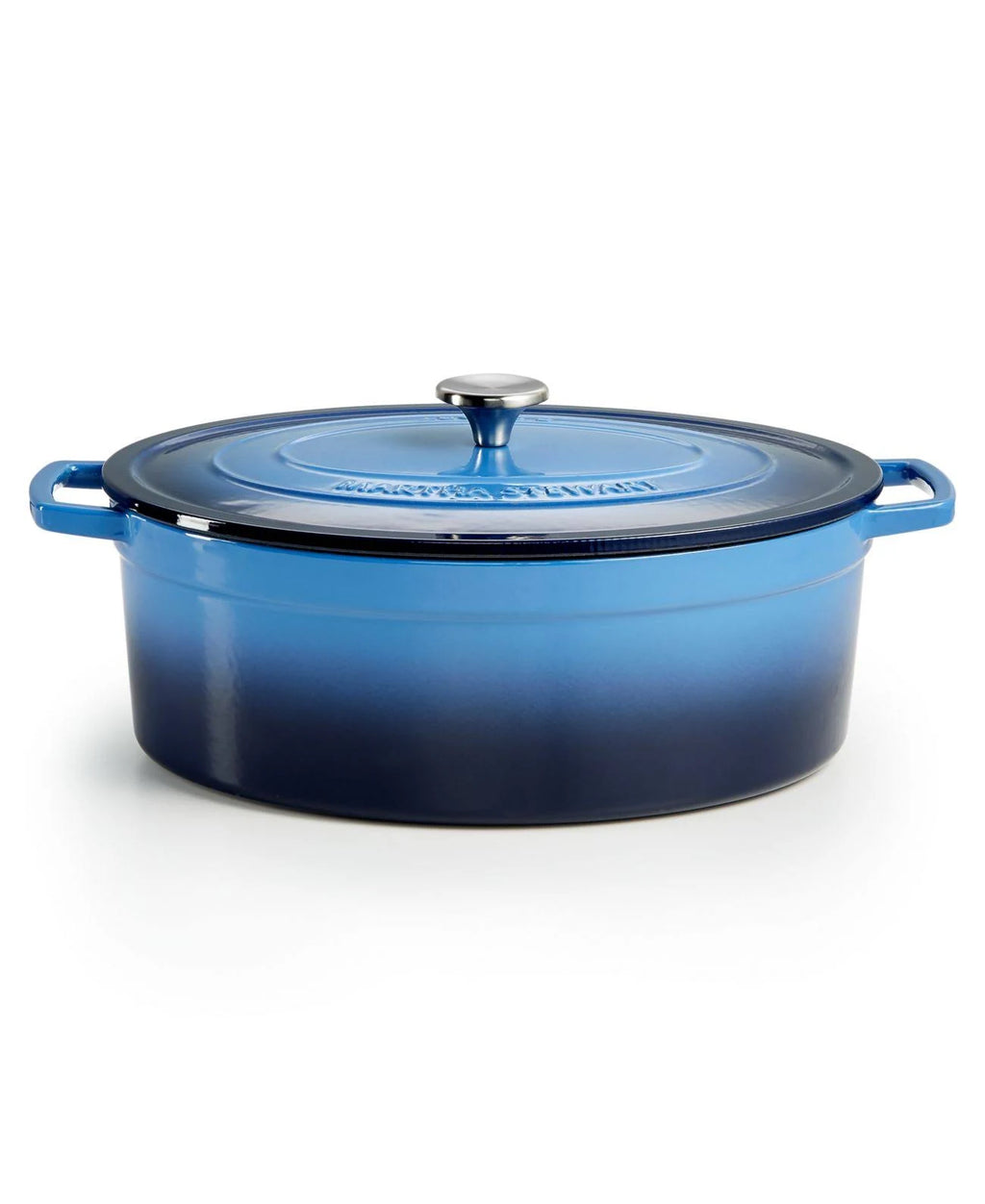 Martha Stewart Collection Enameled Cast Iron Oval 8-qt. Dutch Oven – Sapphire