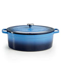 Martha Stewart Collection Enameled Cast Iron Oval 8-qt. Dutch Oven – Sapphire
