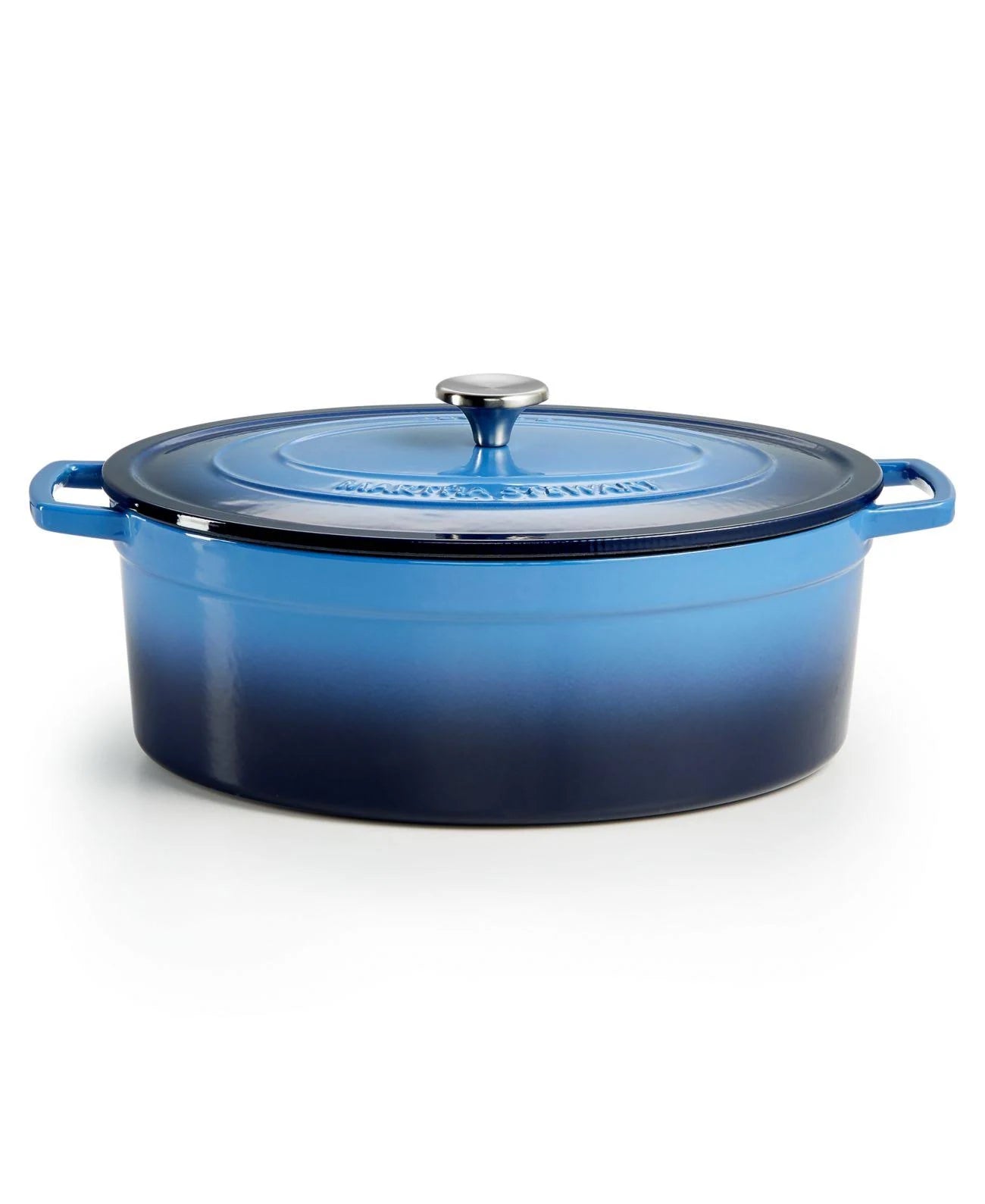 Martha Stewart Collection Enameled Cast Iron Oval 8-qt. Dutch Oven – Sapphire